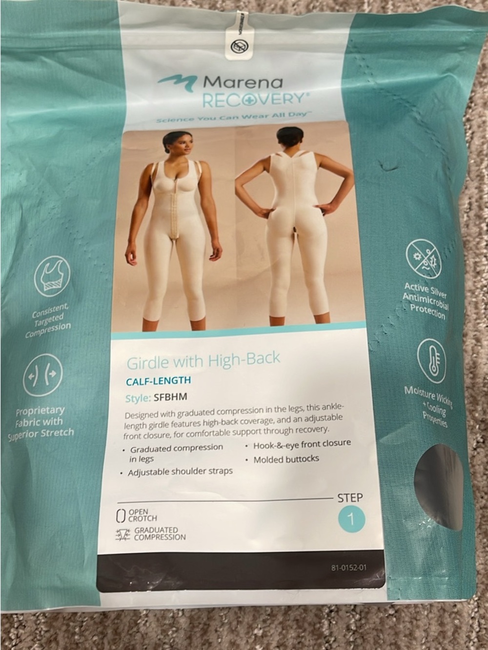 Marena Recovery Women's Calf-Length Girdle with High-Back – Beige